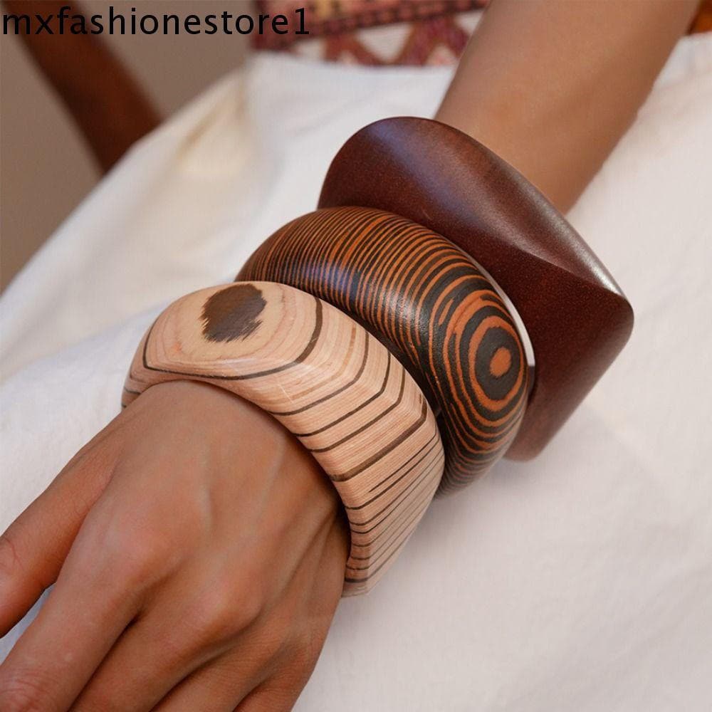 Pulseira Com Padrão De Tira MXFASHIONE , Larga Redonda Design Minoritário , Estilo Europeu Americano