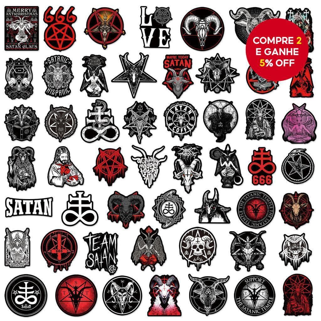 Black Devil Satan Series Graffiti Adesivos 50 Unidades Adesivo À Prova D'água Para Mala Laptop Capacete Skate