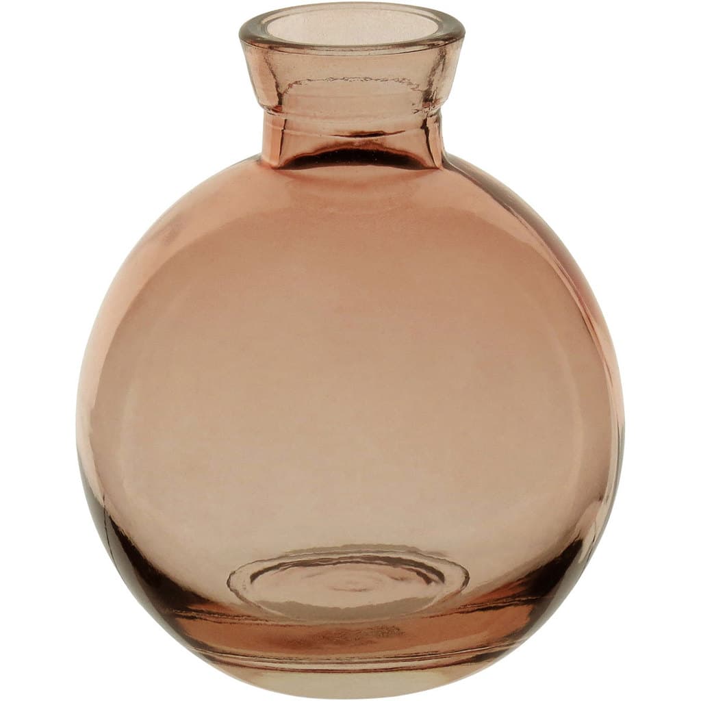Vaso Decorativo Enfeite Planta Garrafa Vidro 9x7x7cm Rosa Flores Suculenta Sala Jardim Casa Água