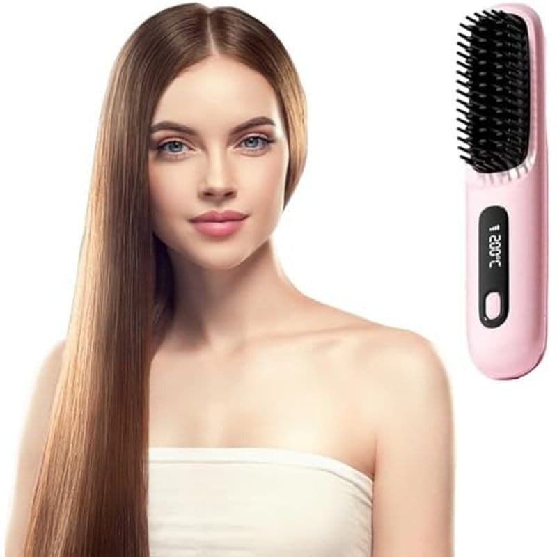 Escova Alisadora Portátil-Gobrush Pro , Escovas Alisadoras Portáteis Para Viagens (Pretas)