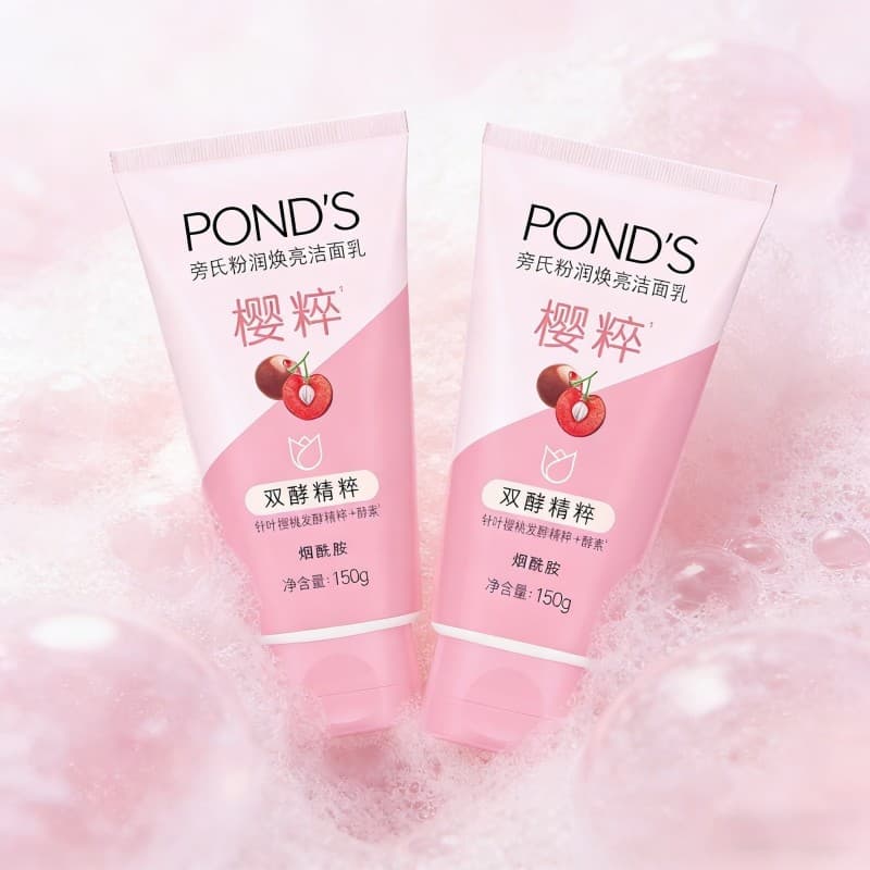 Pond's Powder Hidratante Brightening Cleanser 150g Translúcido Cereja Iluminando Limpador Facial Hidratante Hidratante N