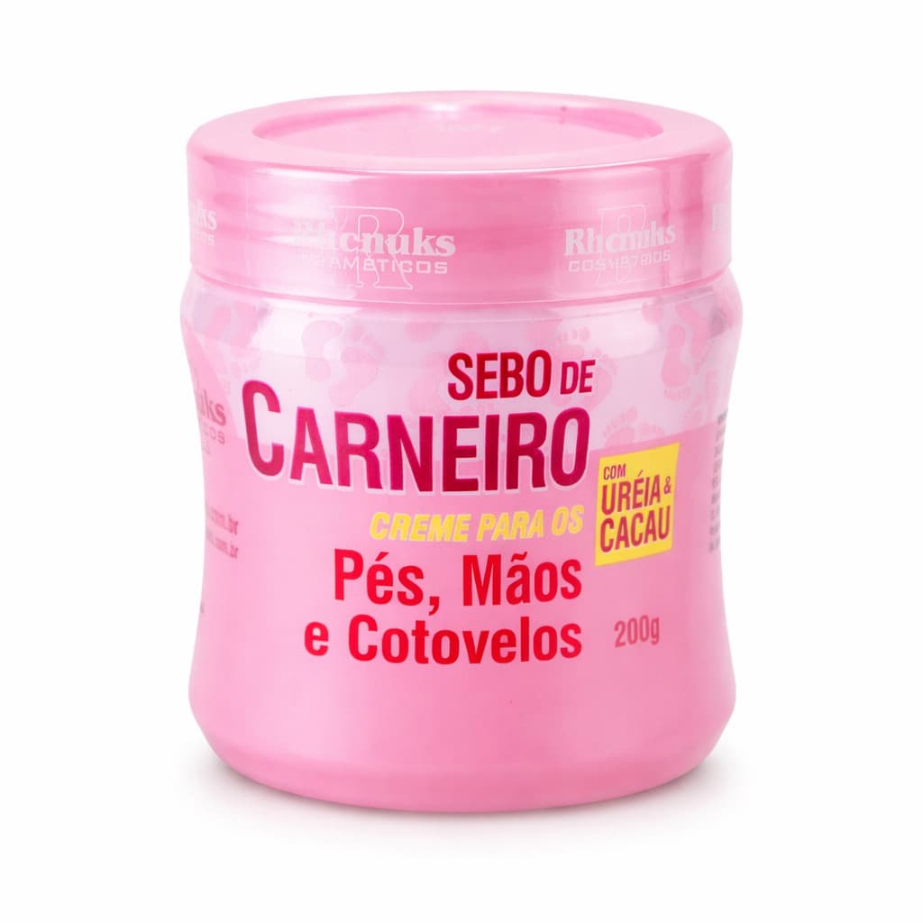 kit 4 Cremes Sebo de Carneiro para Pés, Mãos e Cotovelos 200g: Hidratação Profunda e Cuidado Intenso - Rhenuks