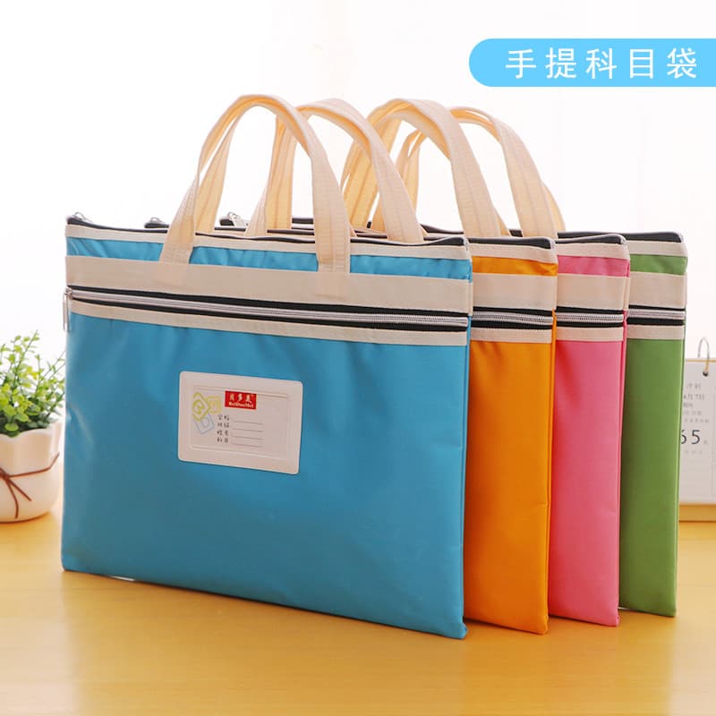 Beetome Bolsa de arquivo portátil de camada dupla à prova d'água Bolsa de classificação de assuntos de estudante Bolsa c