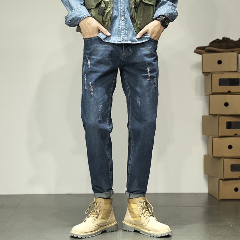 2026 outono meninos Jeans masculino fino ajuste calças Jeans magros calças masculinas All-match na moda