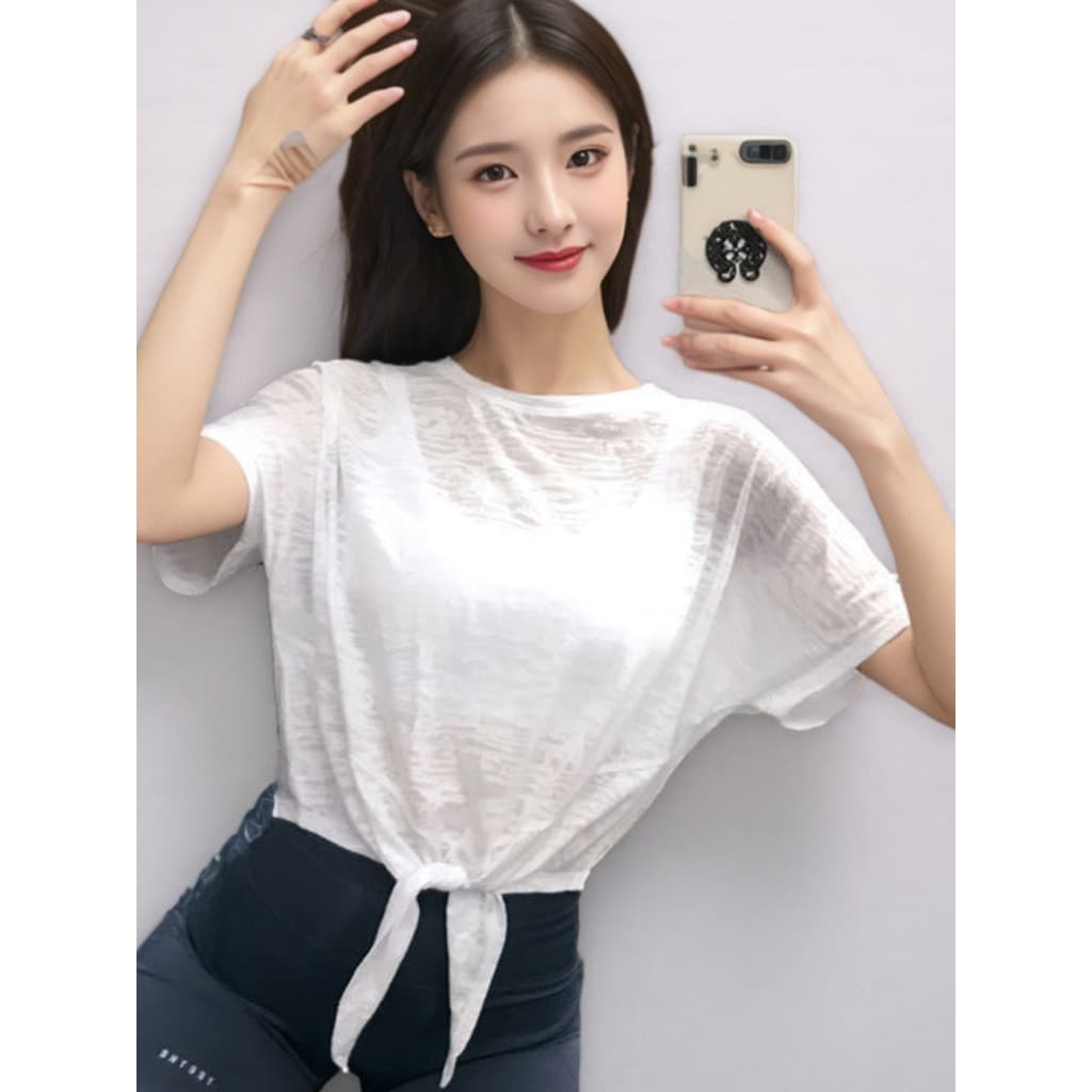 Flor podre artesanato bainha cinta roupas de Fitness feminino solto de secagem rápida blusa de Yoga correndo treinamento