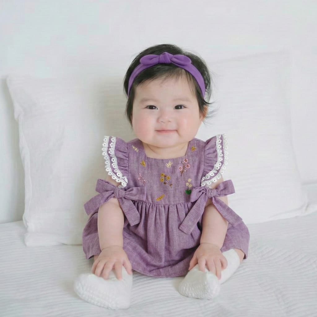 Meninas vestido doce 2026 verão novo estilo bebê bonito flor estilo fino respirável manga voadora vestido de princesa