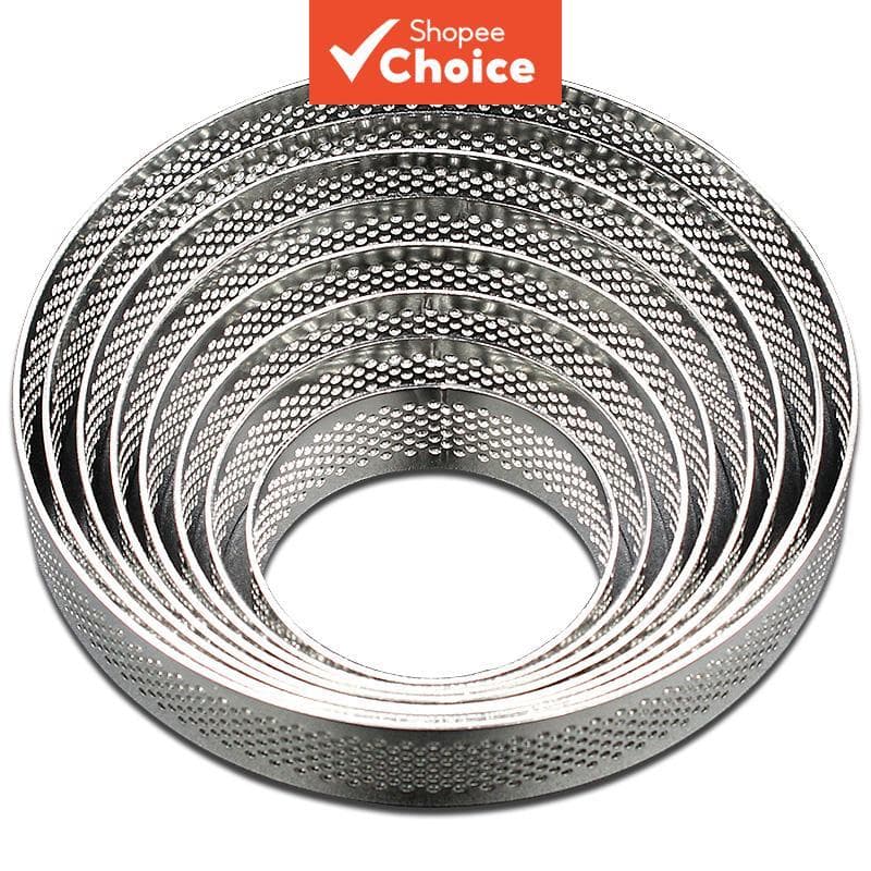Molde De Torta De Anel Aço Inoxidável 20Cm 304 Antiaderente Perfurado Assadeira Para Sobremesa