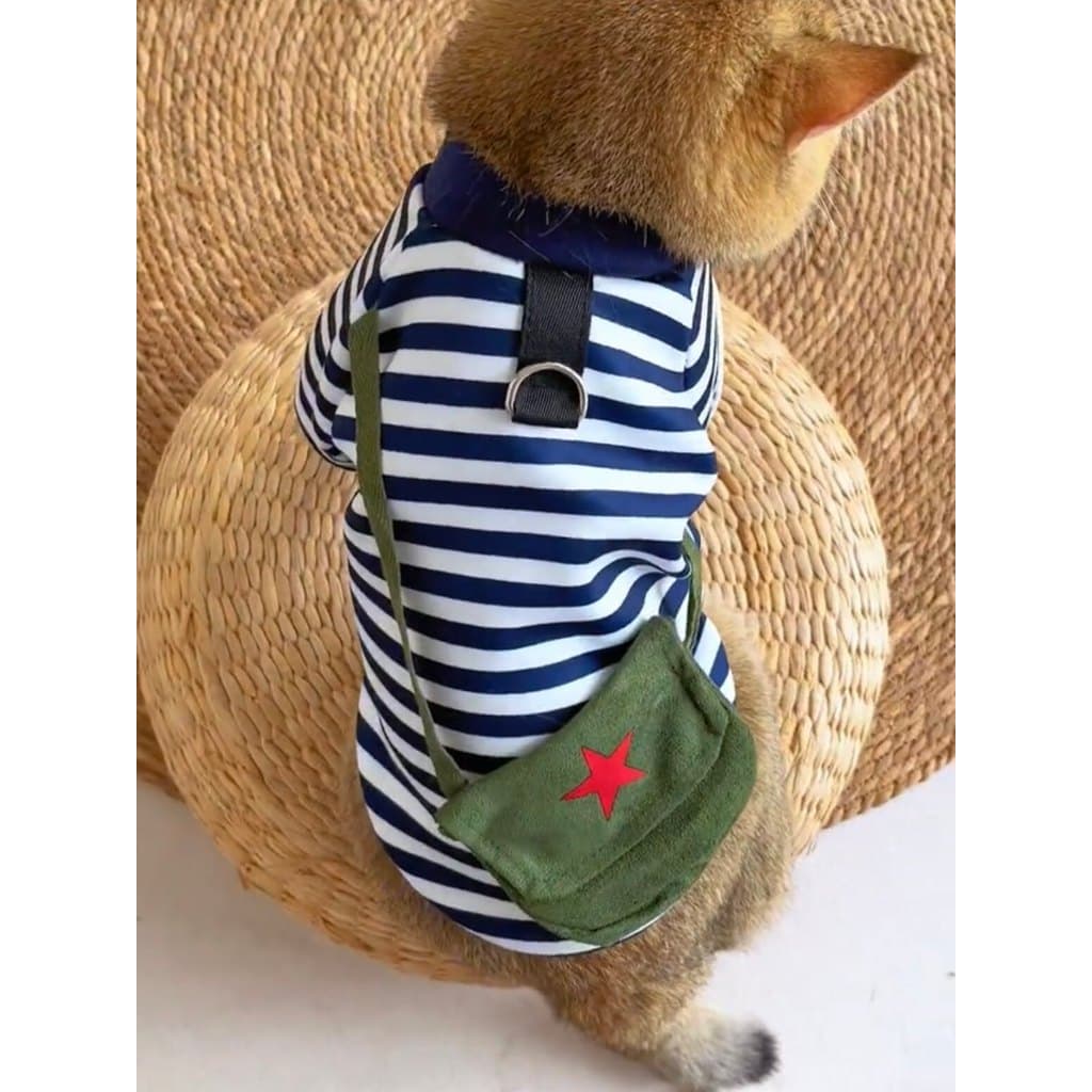Roupas de gato outono inverno roupas Anti-fiapos 2023 novo estilo bonito britânico curto ouro prata gradiente Muppet cão