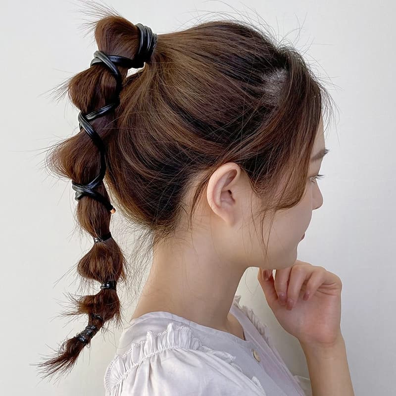 2026 novo estilo de couro bandana influenciador rabo de cavalo corda de cabelo verão temperamento elástico feminino band