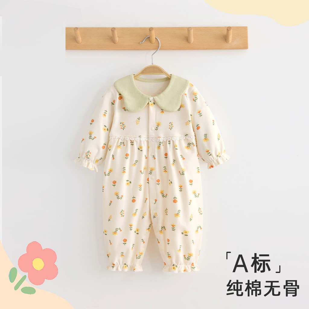 Feminino roupas de bebê início do outono Outing roupas terno moda bebê recém-nascido macacão de algodão puro macacão pri