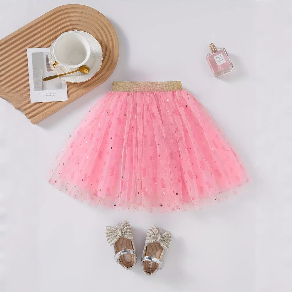 Meninas saia gaze saia 2026 primavera verão novo estilo bebê moda saia curta Pettiskirt crianças princesa gaze saia