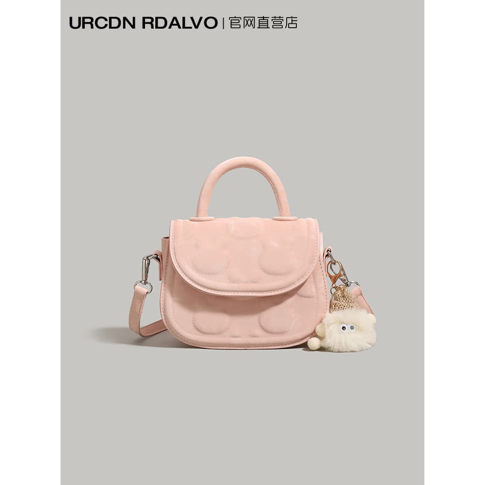 Bolsa bolsa transversal feminino U & R Simples Rosa Saddle Bag Mulheres 2025 Novo Estilo Elegante Bolsa All-Match Commut