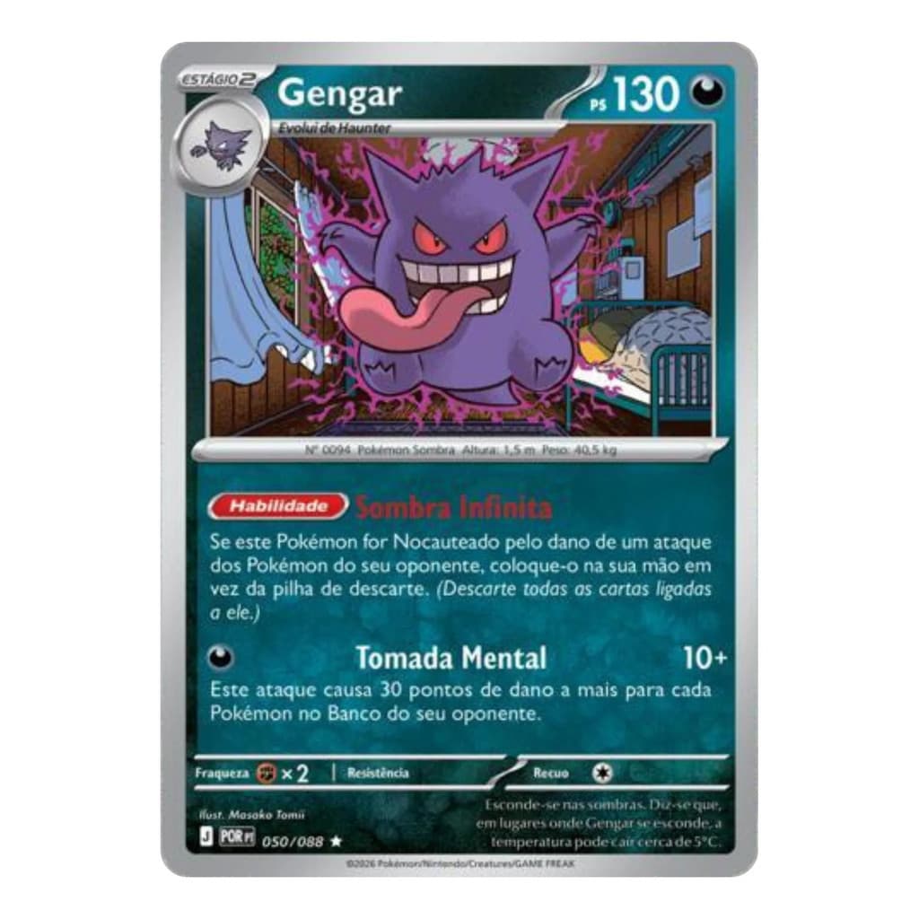 Carta Pokémon Gengar 050/088 Equilíbrio Perfeito Rara