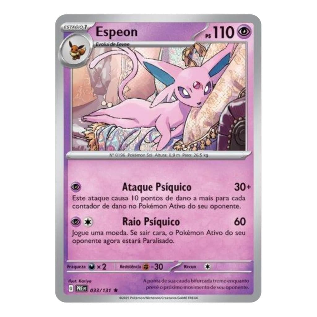 Carta Pokémon Espeon 033/131 Evoluções Prismáticas Rara