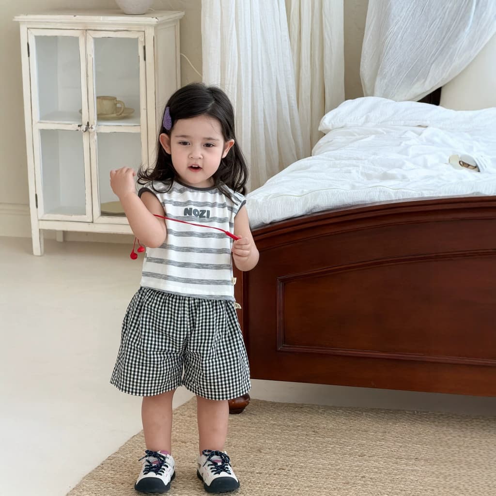 Crianças crianças estilo verão sem mangas listrado colete xadrez Shorts terno de duas peças masculino feminino bebê Casu