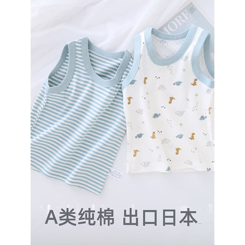2 peças 100% algodão verão estilo fino meninos colete camiseta malha respirável médio grande crianças bebê sem mangas to