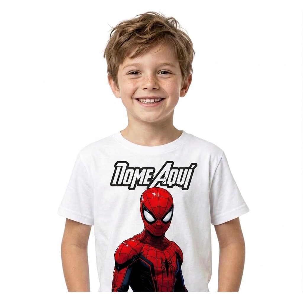 Camiseta Camisa T-shirt Blusa Infantil Aranha Com Nome
