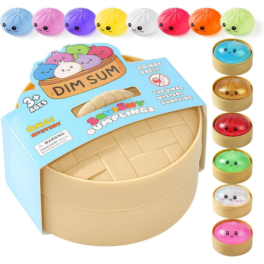 Caixa Surpresa de Brinquedo Squishy de Dumpling, 1 de 14 Cores Aleatórias, Brinquedo Squishy de Dumpling Fofo, Brinquedo