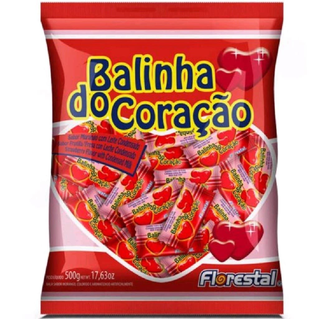 Balinha Do Coração Morango 500g - Florestal