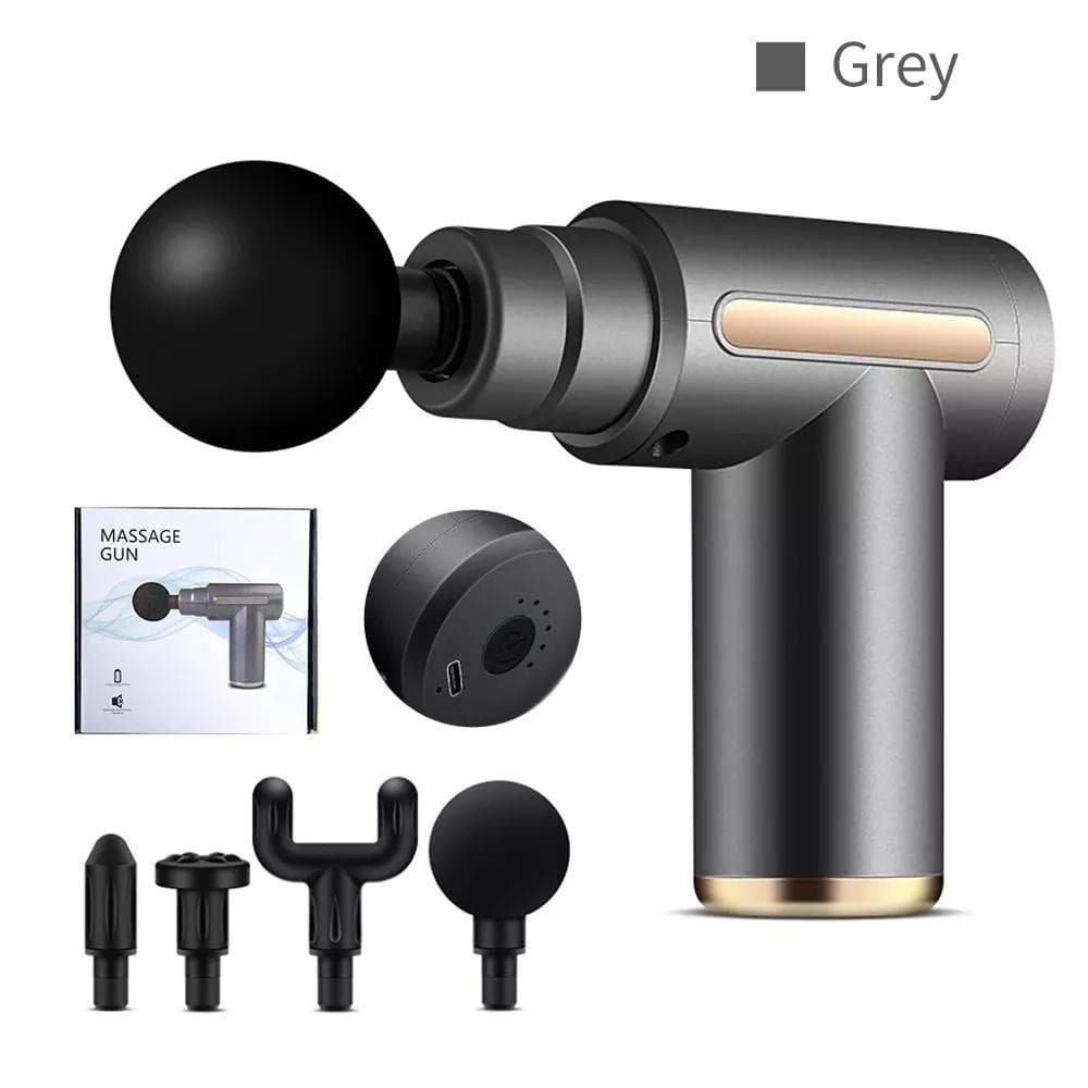 Pistola De Massagem Muscular Profunda 6 Velocidades – Alívio Da Dor, Portátil USB-C Com 4 Ponteiras