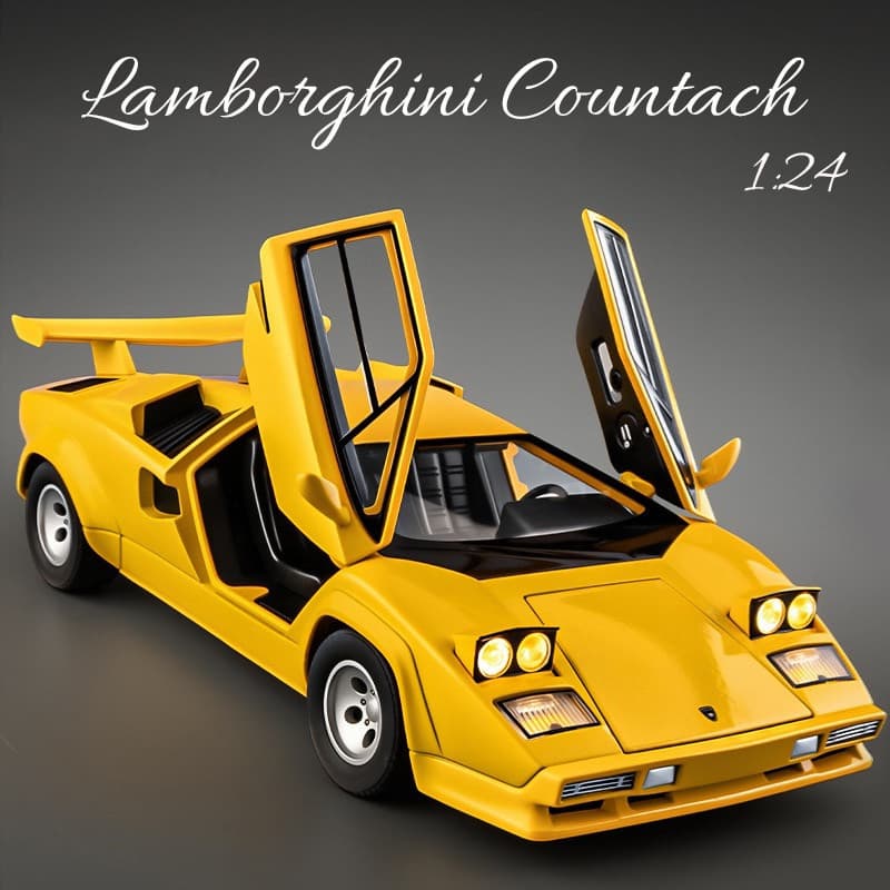 1 : 24 Escala Countach LP500S Liga Modelo De Carro Diecast Som Luz Amantes Do Coleção Crianças Presente Aniversário Meta