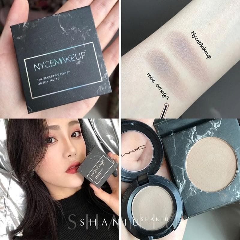 Nycemakeup placa de contorno de alto brilho duas cores fosco Natural tridimensional sombra de nariz tudo-em-um placa ini