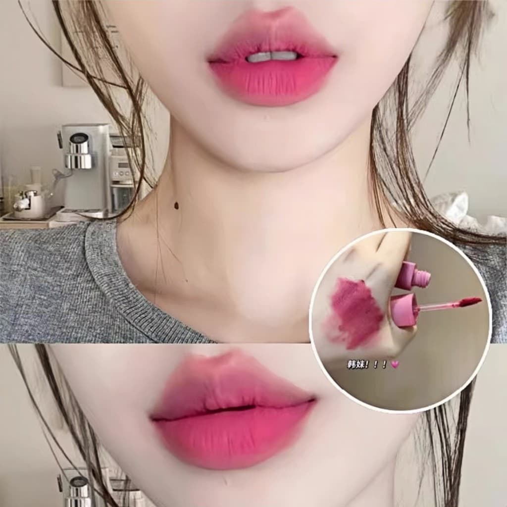 Cor de menina coreana Cold Sense!Lip Glaze Velvet Matte Matte Batom Branqueador Sem Escolha Batom Coreano Estudante de A