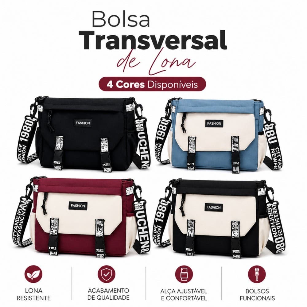 Bolsa Mensageiro Masculina de Lona Japonesa para Estudante e Ferramentas Casual Feminina