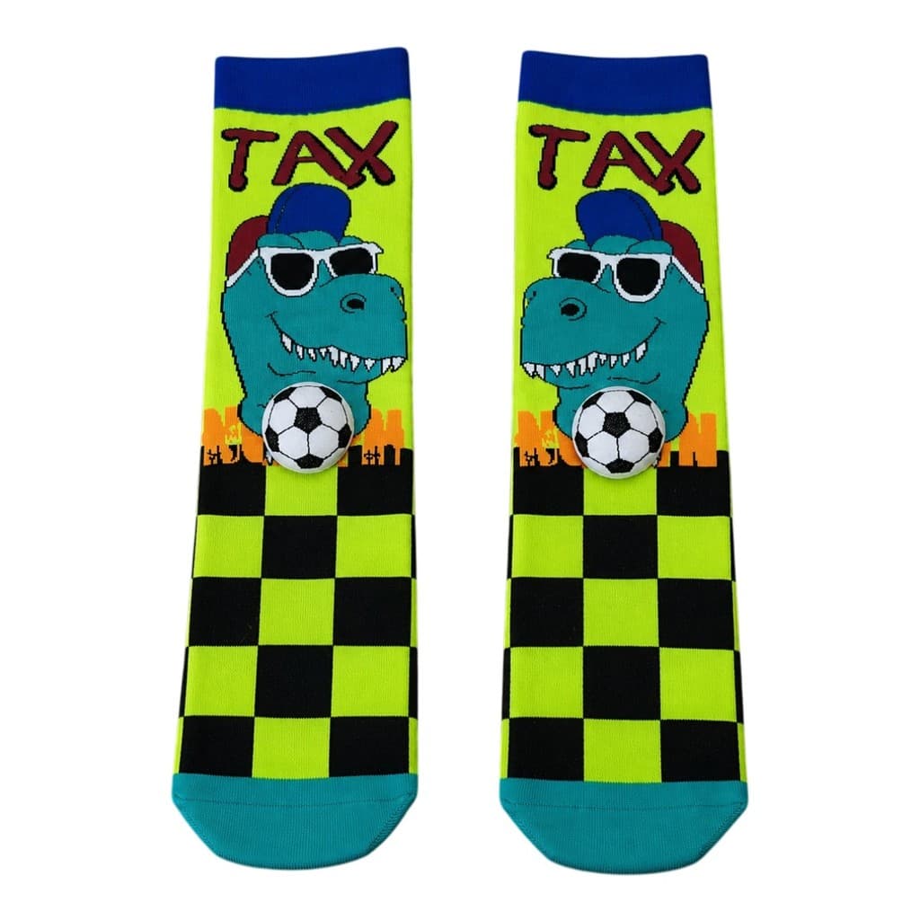 Meia 3D Infantil Masculina Cano Alto Personagens Divertidos com Apliques