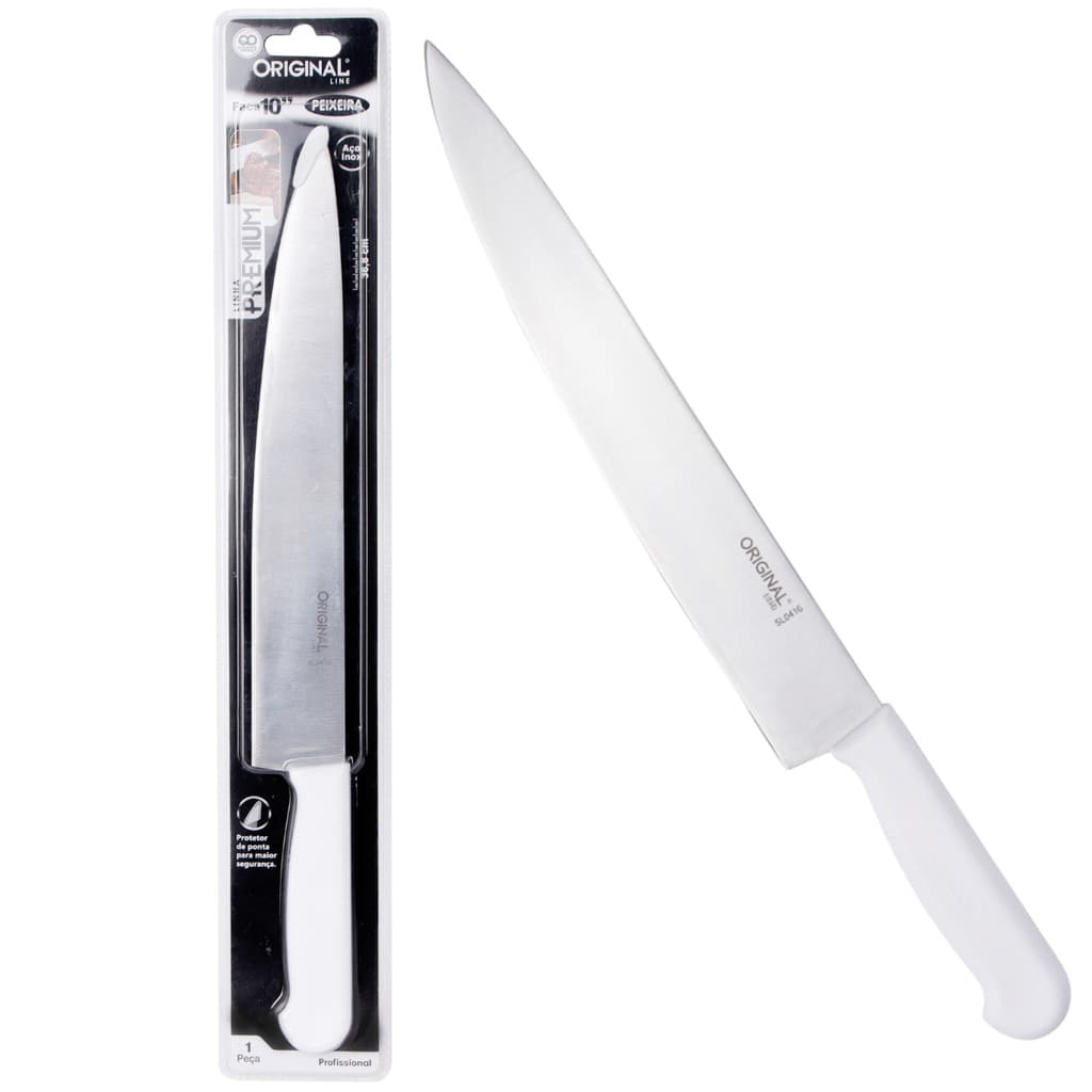 Faca Aço Inox Profissional 10 Polegadas Chef Açougue Peixeira Churrasco Faca Grande