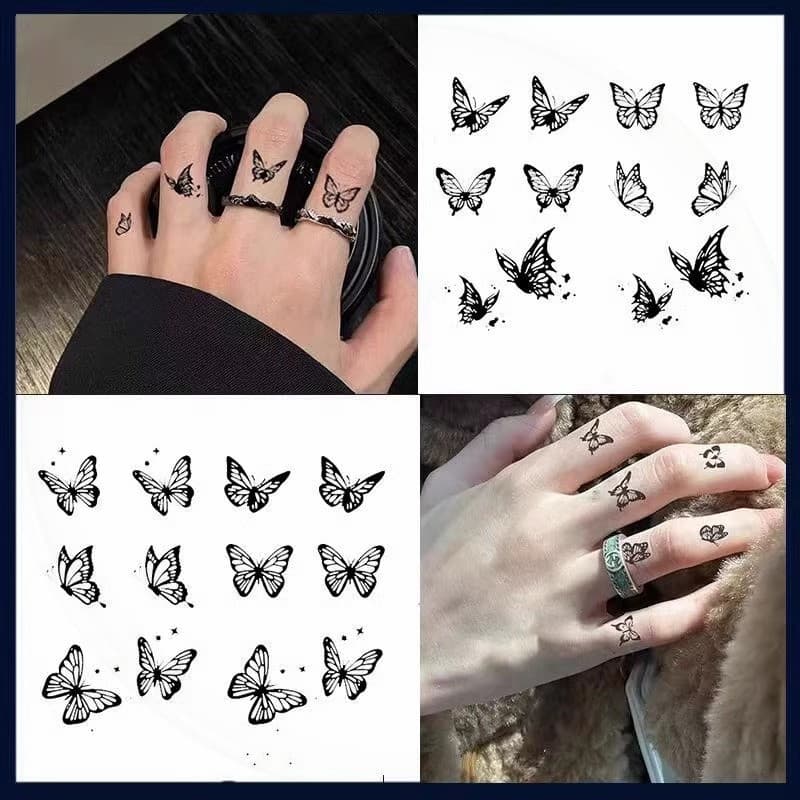 Adesivos de tatuagem adesivos de tatuagem borboleta suco de ervas adesivos de tatuagem à prova d'água feminino duradouro