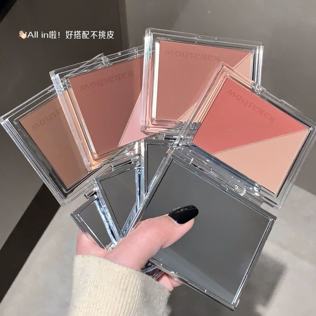 Genuíno barato de duas cores blush pó não voador novato fácil de começar diário Commuter All-Match blush bandeja caixa