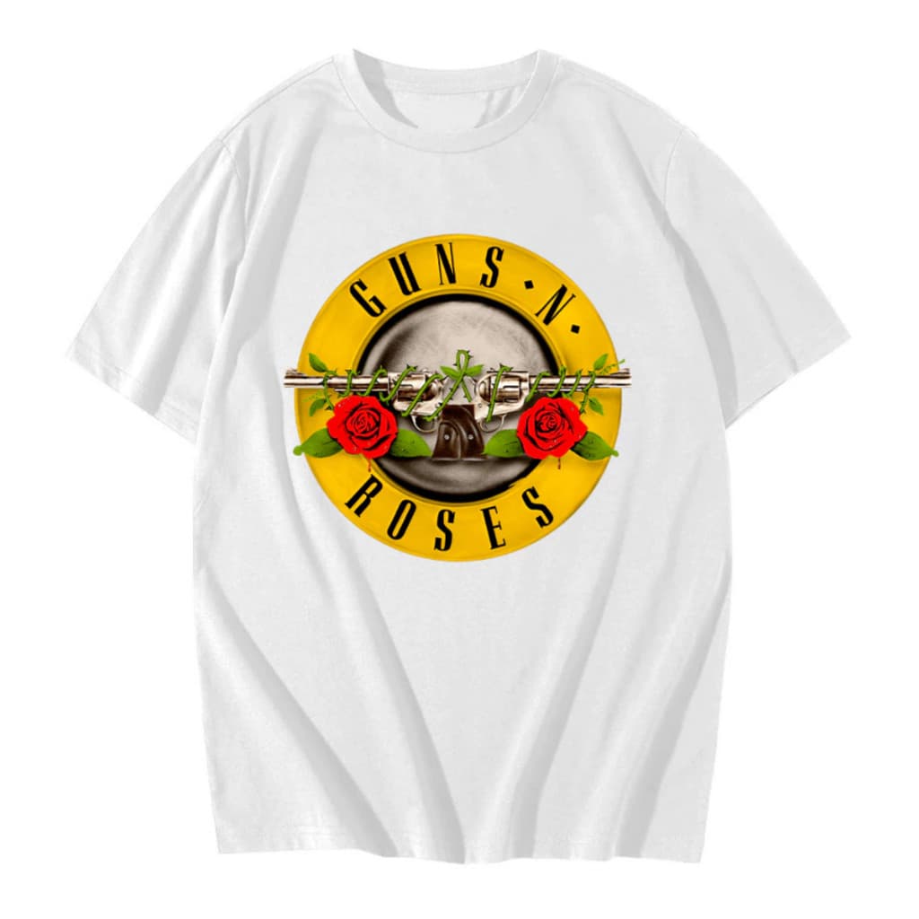 Camiseta camisa Guns N Roses Logo Banda de Rock Unissex 100% Algodão, rock com personalidade, rock