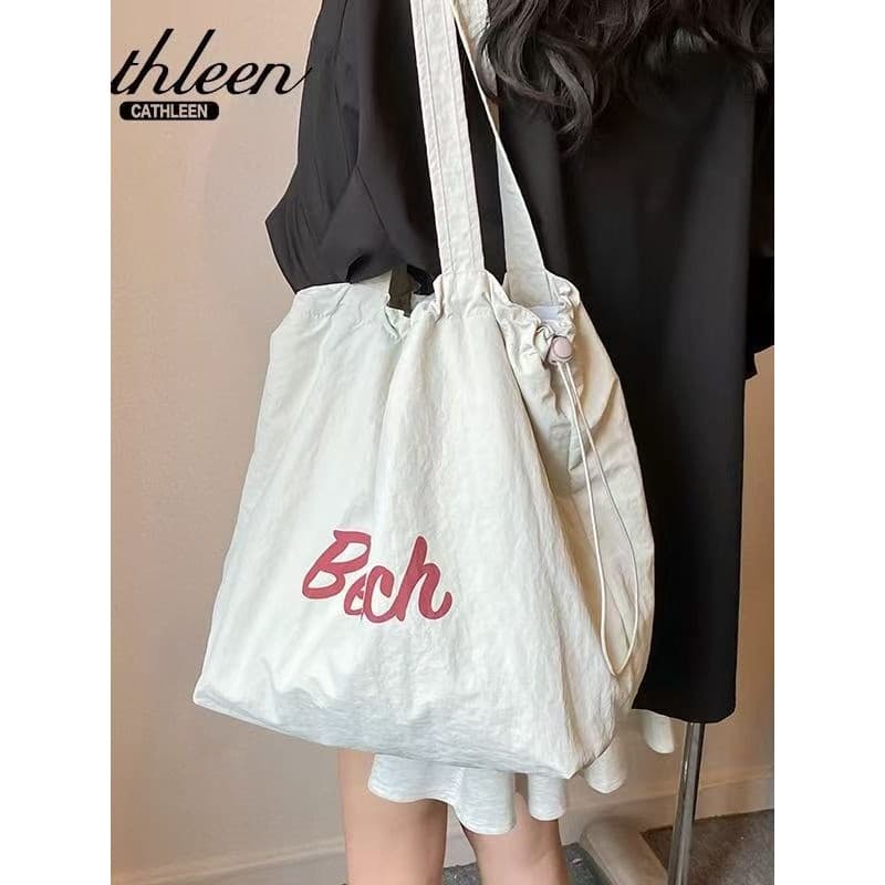 Vento saco de pano de náilon verão preguiçoso Commuter saco feminino bolsa de ombro grande capacidade Tote bolsa de lona