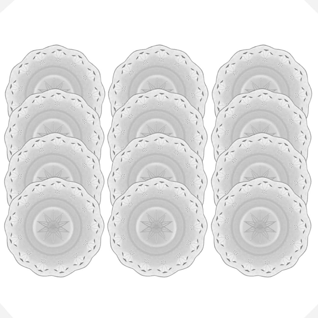 Conjunto 12 Pratos Fundo De Vidro Resistente Louça 20cm