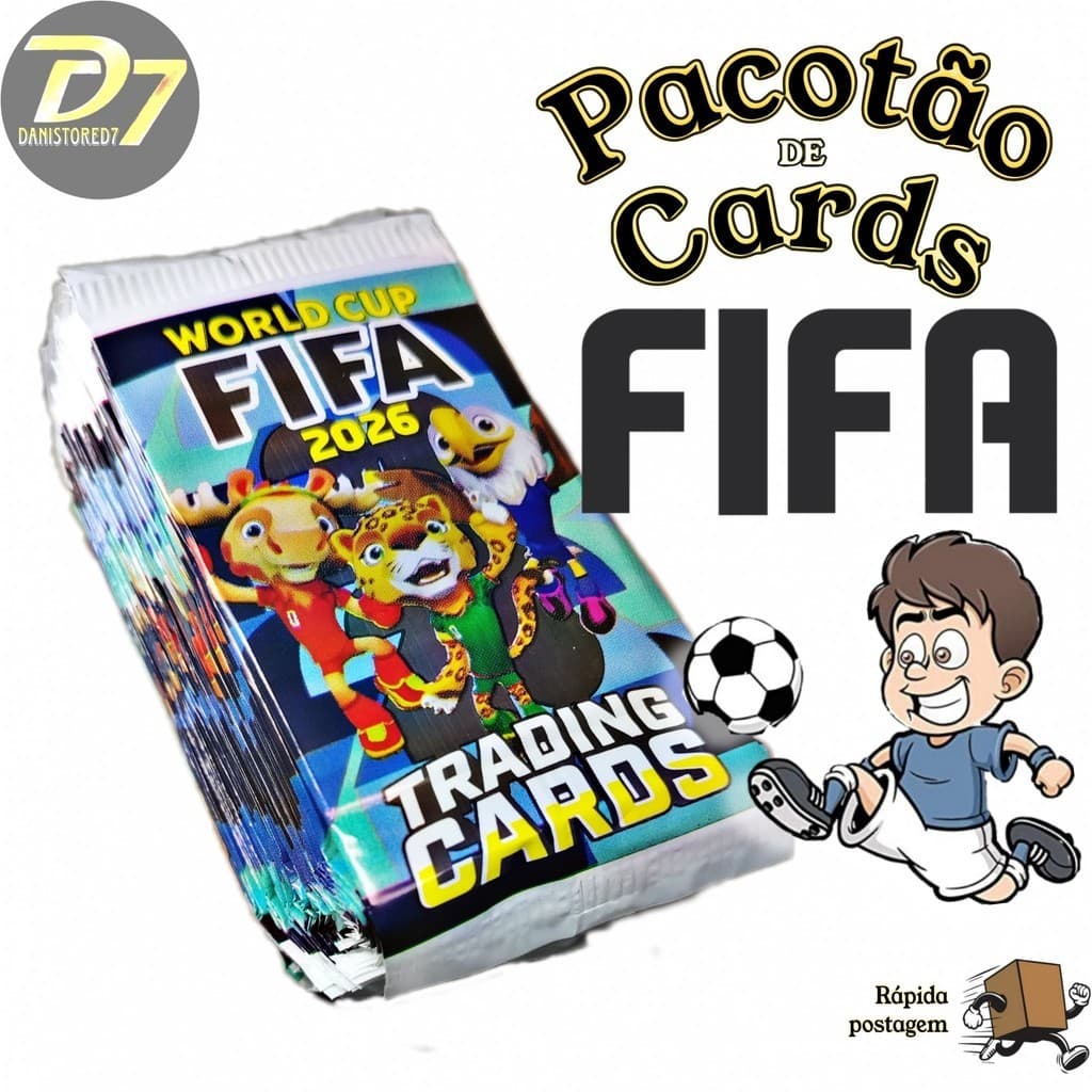 Kit 100 Cards figurinhas do WORLD CUP FIFA 2026 para bater = Kit Pacote de 25 Pacotes/ NÂO TEM ALBUM