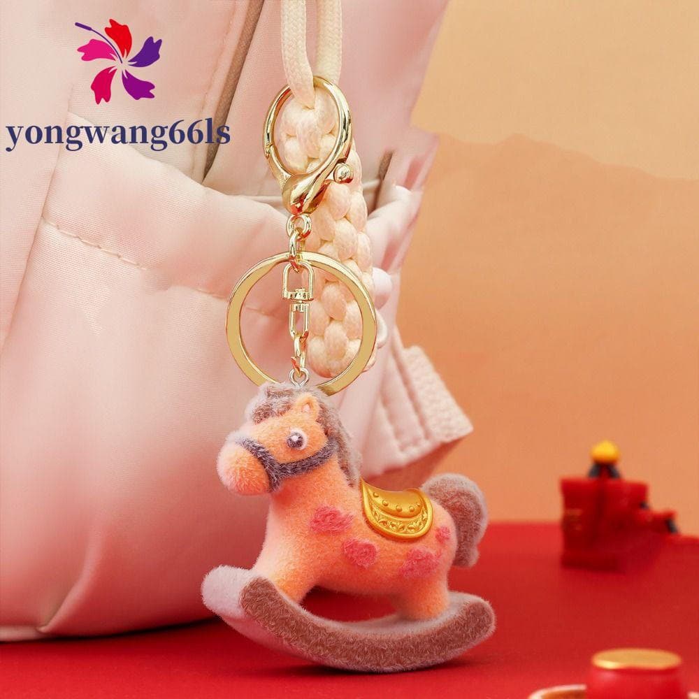 Pingente De Ano De Cavalo YONGWANG , Bonecos De Pônei De Borracha De Desenho Animado Novo , Chaveiro Flocado