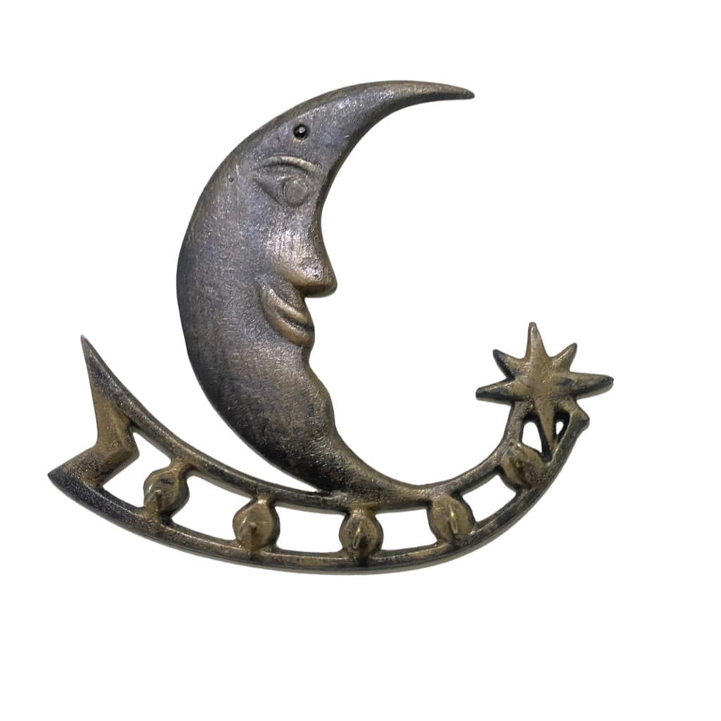 Porta Chaves Meia Lua Alumínio Ouro Envelhecido Claufer
