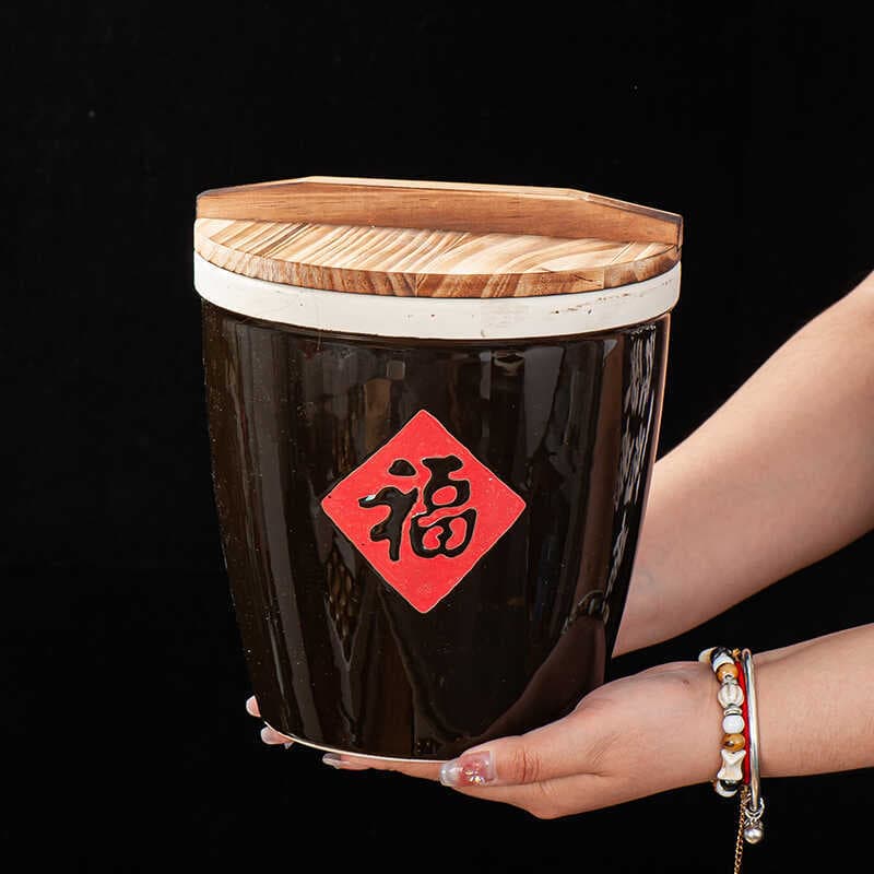 Cerâmica espessada solo cerâmica tanque vegetal criativo banha recipiente Fuzi tanque de arroz tanque de água cerâmica V