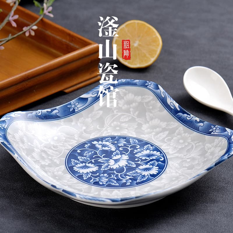 Estilo chinês Jingdezhen cerâmica quadrada placa de porcelana prato doméstico pequeno 28cm placa 6 pçs porcelana cerâmic
