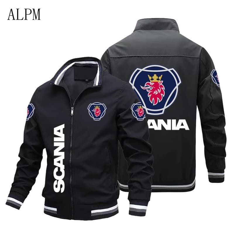 Jaqueta de Moda Masculina Super Estilosa 2026 para Motociclistas com Estampa Scania QH603