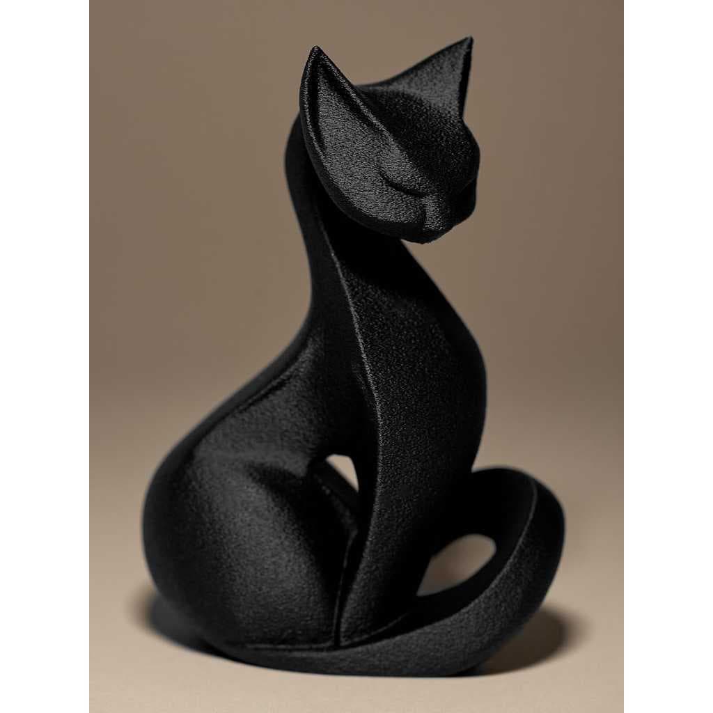 Decoração Gato 3D Texturizado – Escultura Minimalista Moderna para Sala / Mesa / Escritório