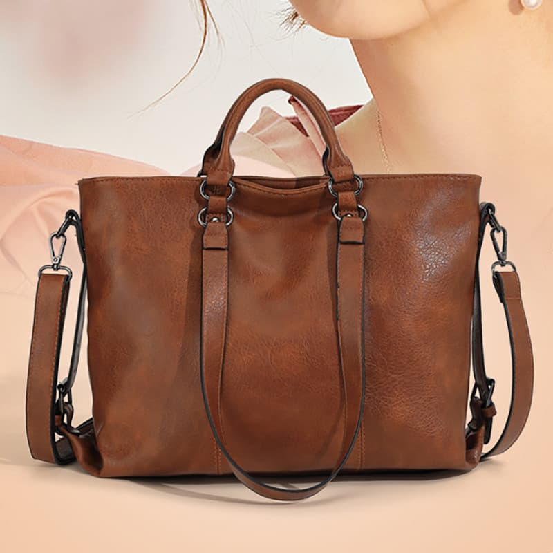 Bolsa Feminina Espaçosa, Bolsa Grande de Couro PU, Bolsa de Mão de Alta Qualidade