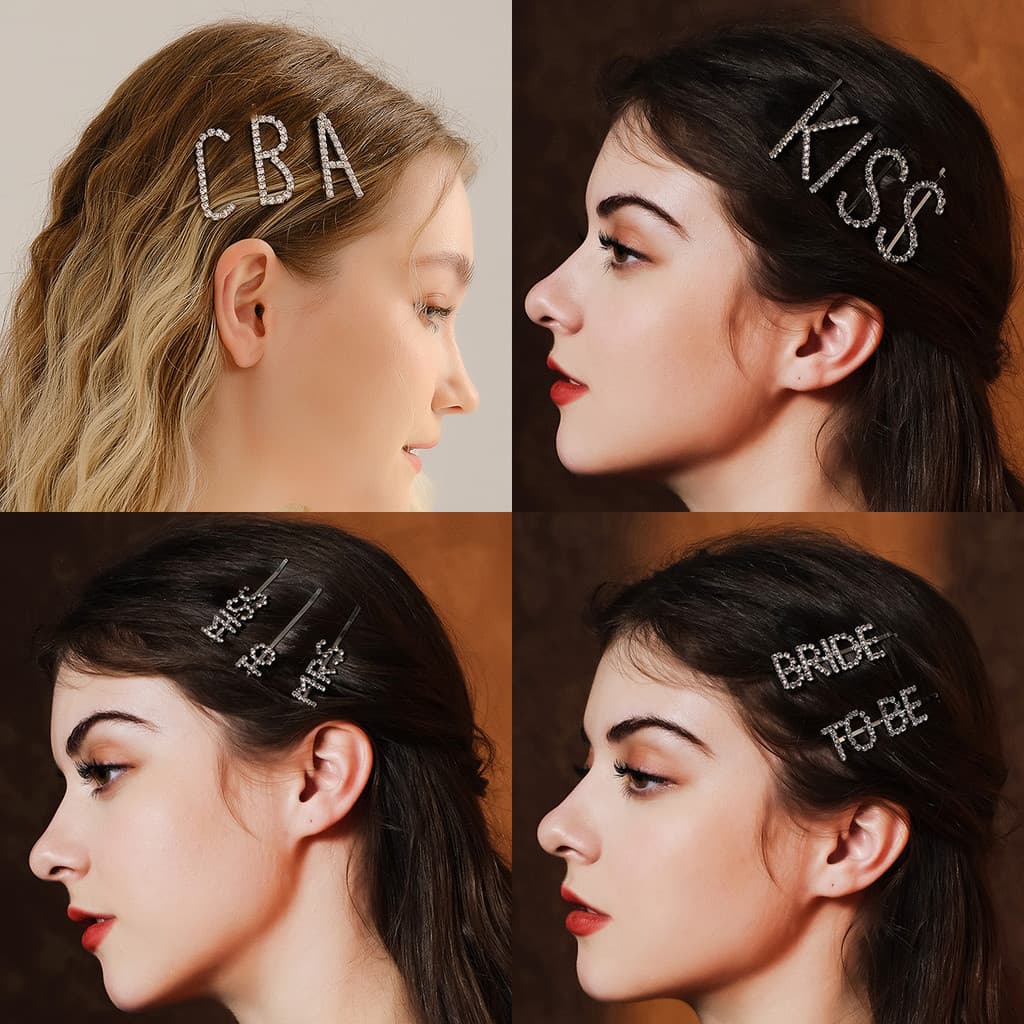 Nicho Design strass carta hairpin ins carta simples clipe plano lado hairpin