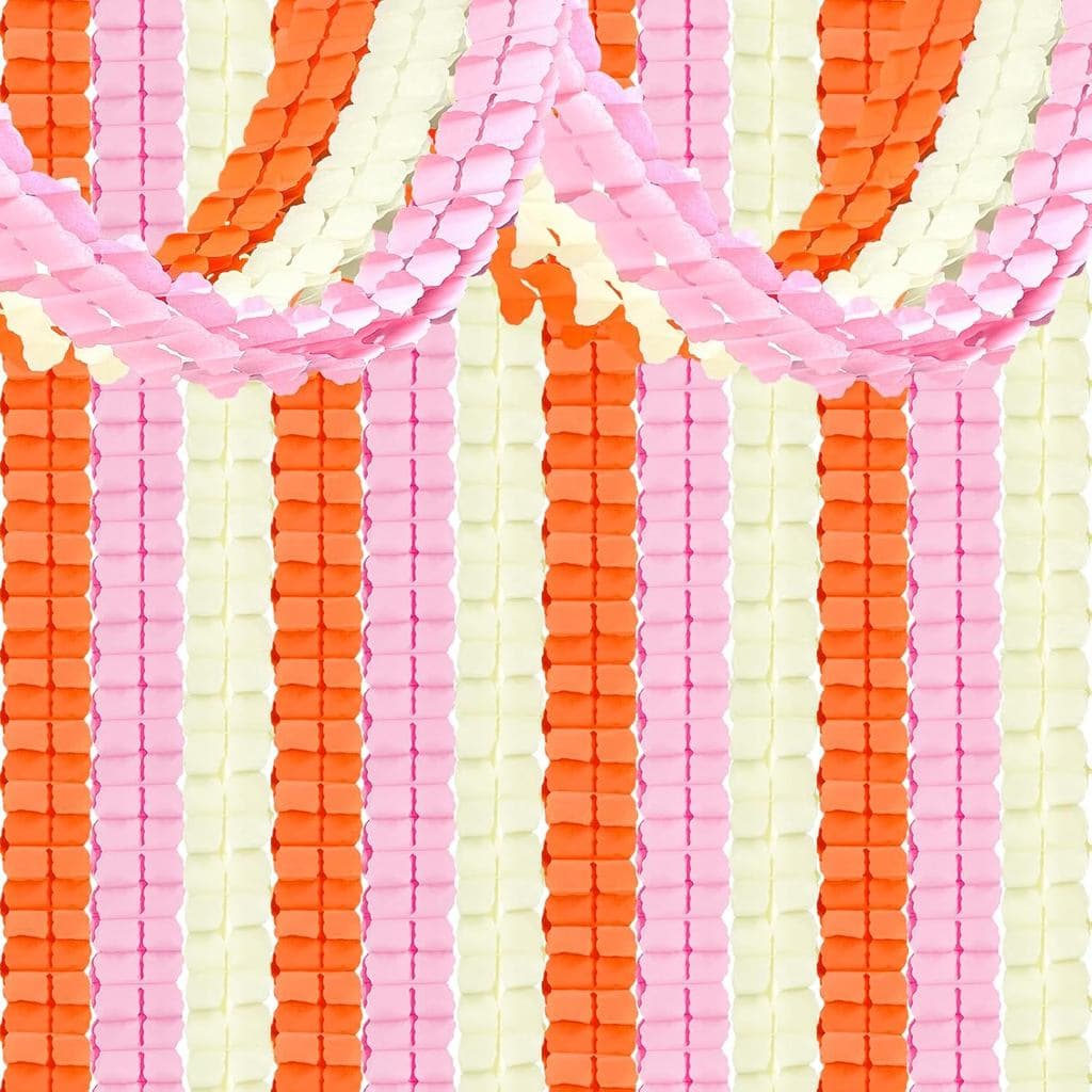 12 Peças de Decorações de Festa de Outono em Rosa e Laranja, Guirlandas de Papel Penduradas para Escritório, Casa, Inter