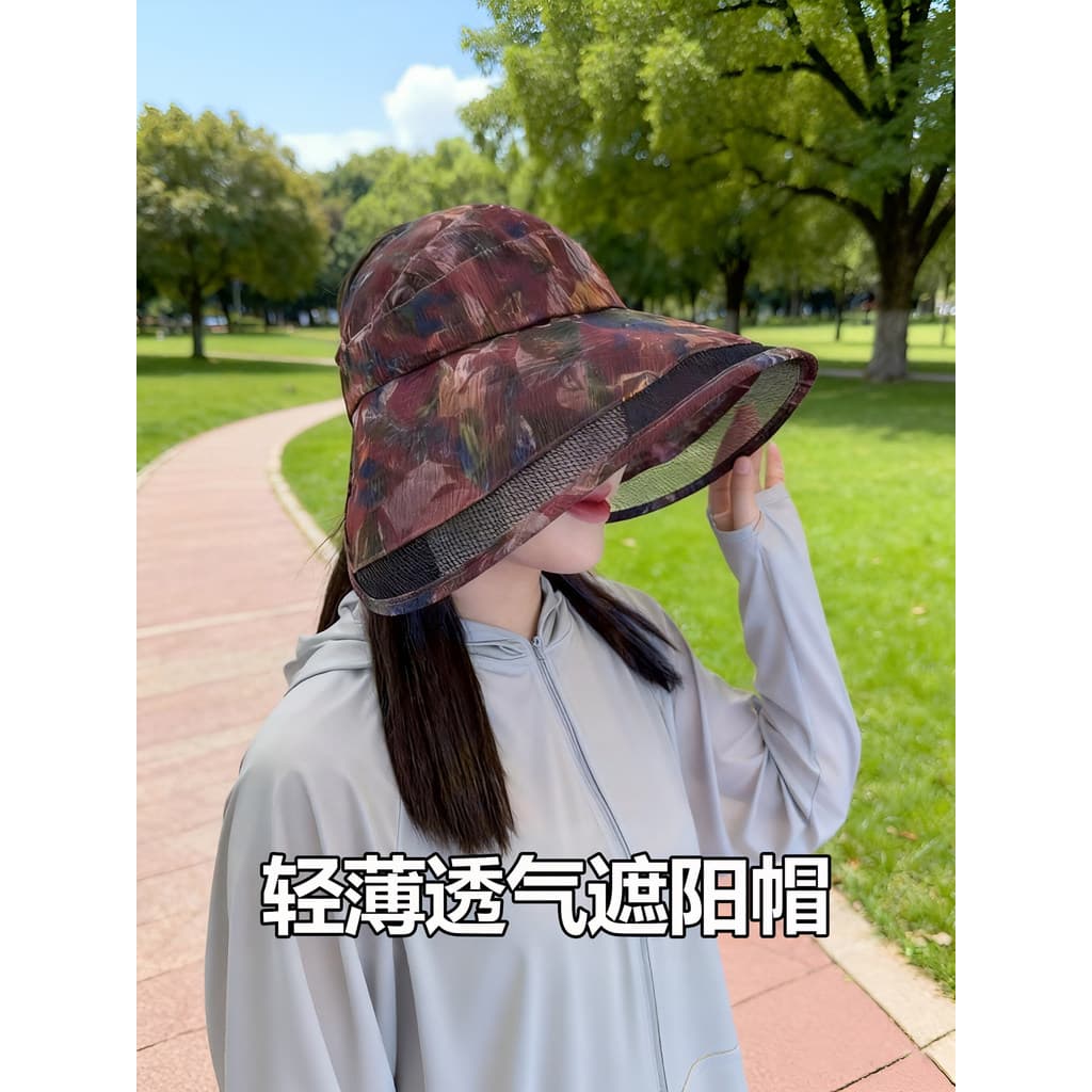 Verão leve respirável chapéu de sol feminino Anti-sol 2026 novo estilo dobrável aba grande chapéu de cobertura facial
