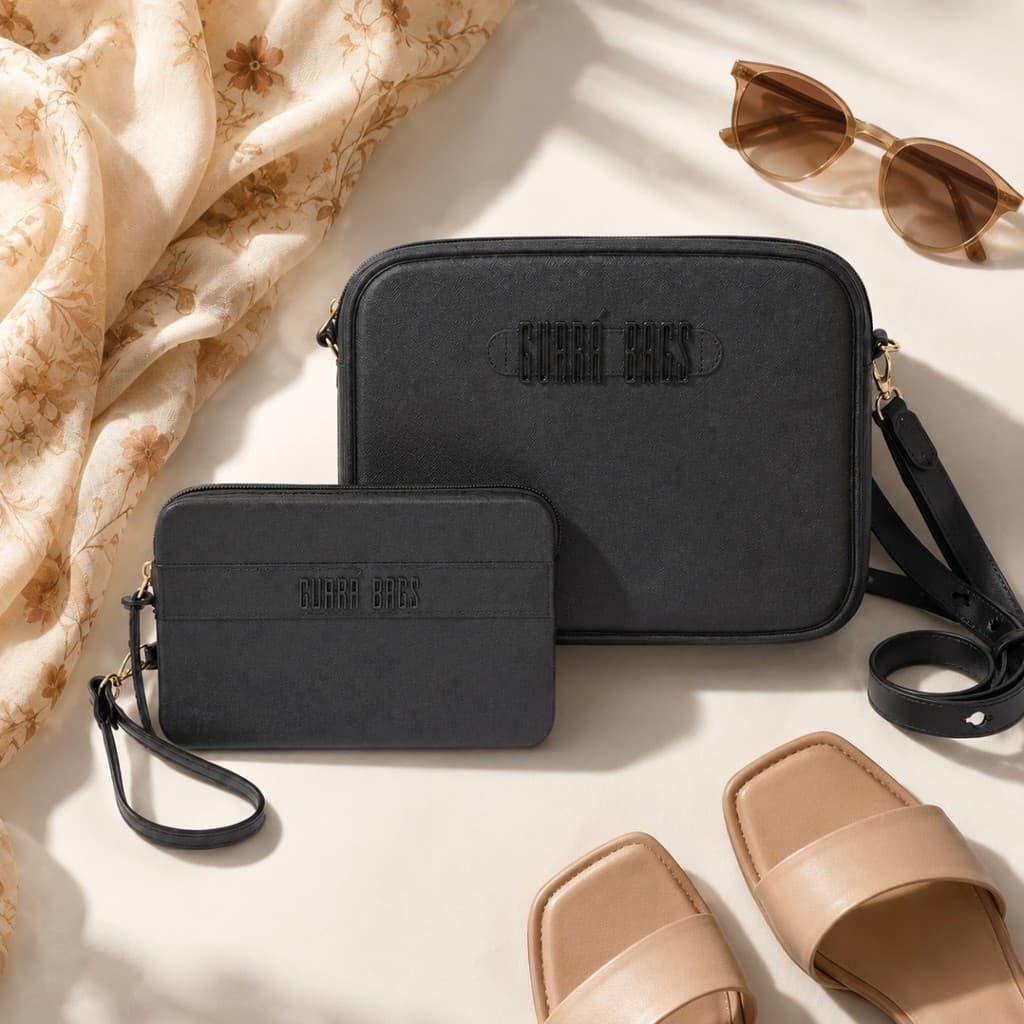 Kit Bolsa Transversal e Carteira de Mão Feminina Casual Tiracolo Super Elegante