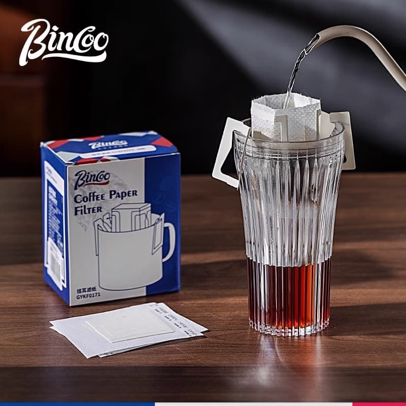 Bincoo pendurado filtro de orelha papel filtro café saco fibra madeira mão fermentação filtro café papel encaixotado esc