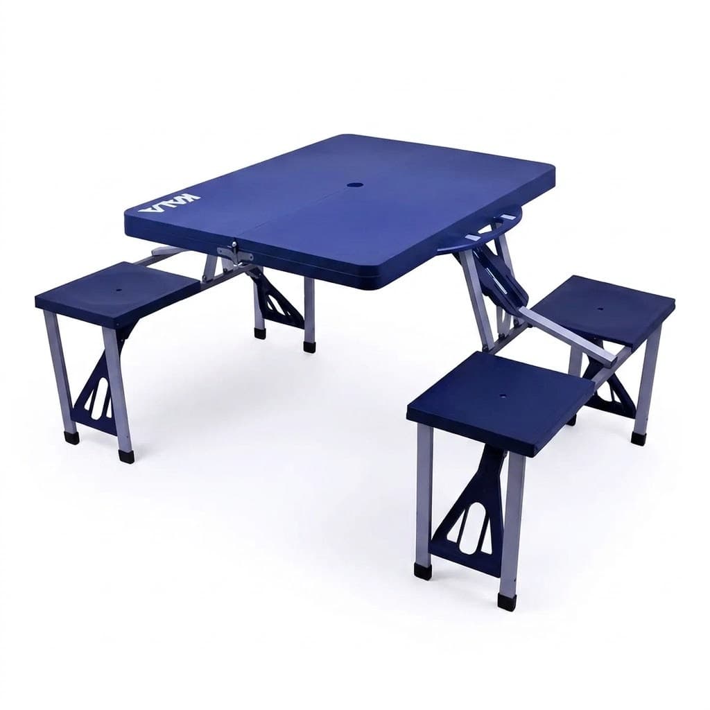 Mesa Dobravel Portatil Banquetas 4 Pessoas Acampamento Churrasco Piquenique