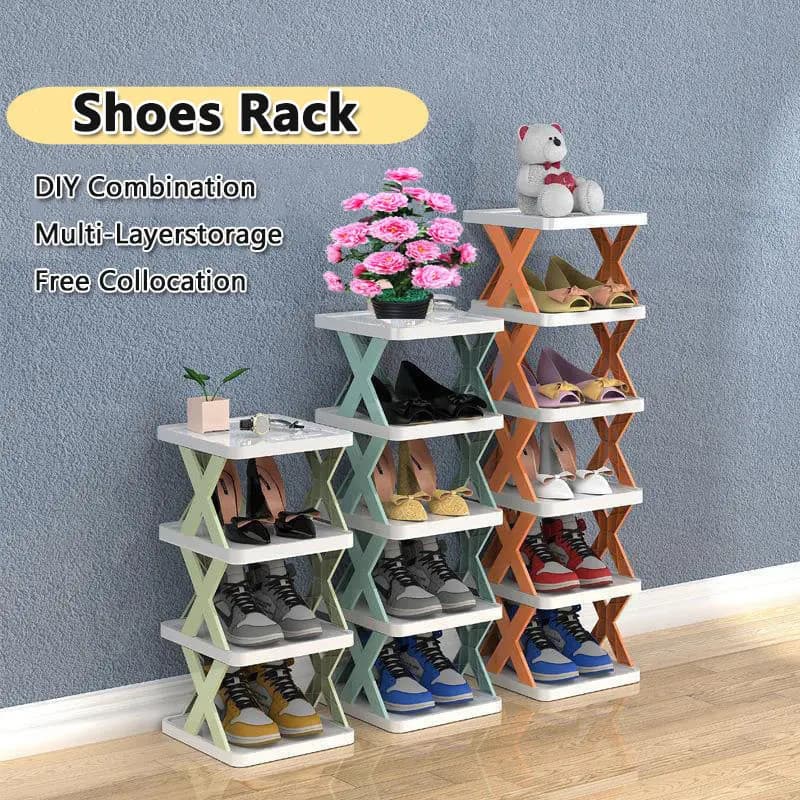 Prateleira de Sapatos Empilhável DIY de 9 Camadas, Prateleira de Sapatos Dobrável de Múltiplos Níveis, Economiza Espaço,